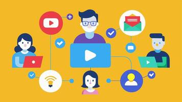 These illustrations can visually convey the idea of content monetization strategists actively collaborating with content creators to maximize their revenue opportunities.. vector