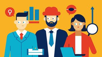 These descriptions can be used for creating visually engaging illustrations that convey the essence of a fraud investigation team at work.. vector
