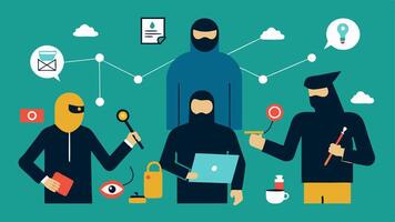 These descriptions capture various aspects of planning a heist without referencing any real names brands or places.. vector