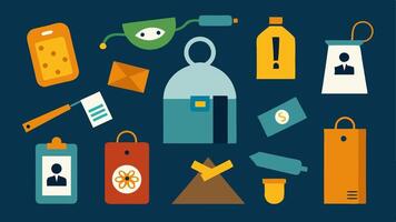 These descriptions can serve as inspiration for your illustrations of crime scene evidence tagging and bagging. vector