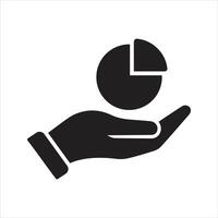 Pie chart icon. Data in a circular graph icon vector