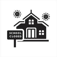Classroom icon, School is closed due to coronavirus icon vector