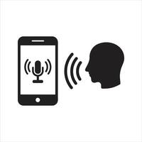 Voice recognition. Voice message. Voice recognition. Voice command icon vector