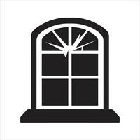 Emergency exit icon. Break the window icon vector