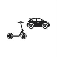 Electric scooter icon. E-scooter on public road. Kick scooter icon vector