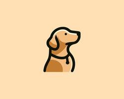 A dog logo with a collar on it vector