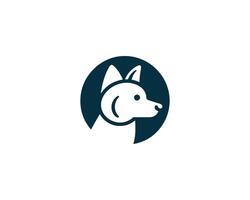 A dog logo with a circle in the middle vector