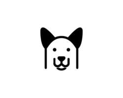 A black and white dog head logo on a white background vector