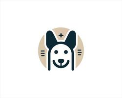 A dog logo with a star on it vector
