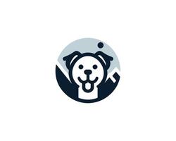 A dog is in the middle of a circle with mountains in the background vector