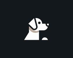 A dog logo on a black background vector