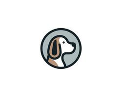 A dog logo with a circle in the middle vector