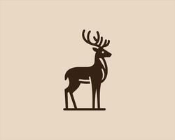 A deer is standing on a beige background vector
