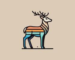 A deer with a colorful stripe on its back vector