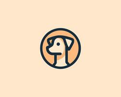 A dog logo with a circle in the middle vector