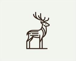 A deer is standing in a line on a white background vector