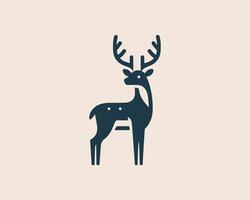 A deer is standing in front of a beige background vector