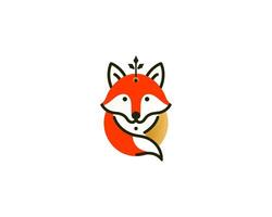 A fox logo with a red and orange color scheme vector