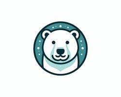 A polar bear logo with a circle around it vector