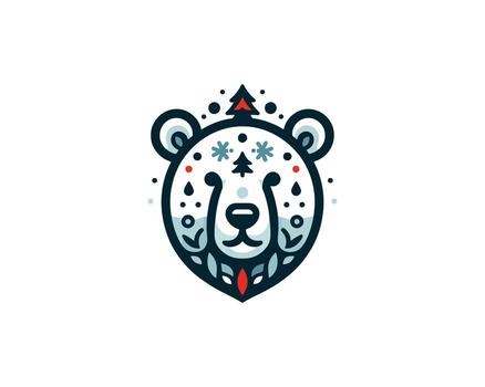 A bear head with a patterned design vector
