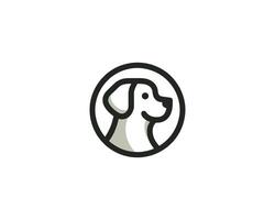 A dog logo with a circle in the middle vector