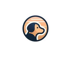 A dog logo with a circle shape vector