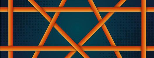 A modern geometric background with green and orange lines resembling office supplies on a gray backdrop. vector