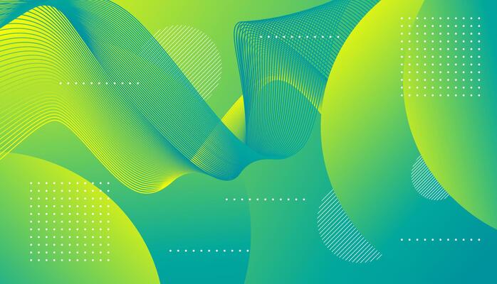 modern gradient green geometric background. Fluid color shapes composition. Abstract illustration. dot, line and stripped pattern.