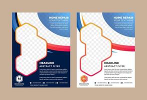 Brochure template layout, cover design annual report, magazine, flyer in A4 with half target, rainbow, circles, rounds for IT, business, beauty. Abstract art. hexagon layout photo vector