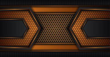 Black and gold Abstract Background with hexagon pattern and with black stripes luxury dynamic modern abstract background for presentation, report, abstract luxury cover. Paper style vector