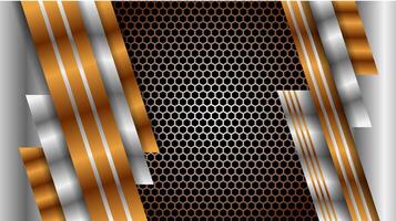Abstract 3d template white grey gradient background with gold lines diagonal sparking with copy space for text. Luxury style illustration vector