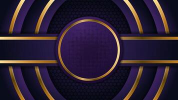 purple background with gold decoration. dynamic abstract gradient purple backgrounds with gold line. geometric abstract modern design vector