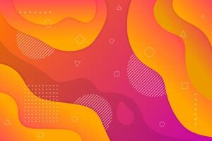 Purple, orange, yellow and blue liquid color background. Dynamic textured geometric element. Modern gradient light illustration. Trendy Neon Fluid Lights. Luxury colorful Minimal bokeh vector