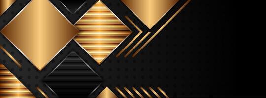 Abstract black luxury background square and gold lines Overlapping geometric curve modern concept for template design. stripped and dot pattern in brown and black colors. vector