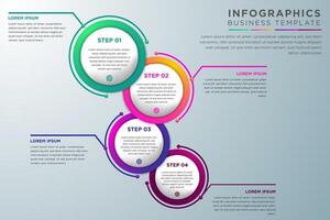 infographics design template. Business concept with 4 options, parts, steps or processes. Can be used for workflow layout, diagram, number options, web design. Data visualization. vector