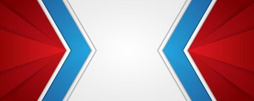 Abstract background, red and blue color of big arrows. wallpaper, modern geometric template. vector