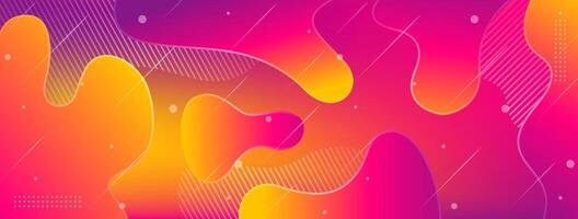 Gradient flowing geometric pattern background texture for poster cover design. Minimal color abstract gradient banner template. Modern wave shape for brochure. horizontal long shape. vector