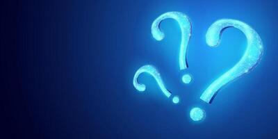 Abstract question mark in dark blue background, Digital futuristic critical thinking concept suitable for presentations, FAQs, educational banners, question and answer support. vector