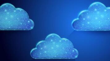 Cloud storage technology, digital server illustration in dark blue background suitable for digital business, download, upload, database, circuit and computer concepts. vector