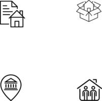 property-related documentation and real estate packaging services with building location pin icon vector