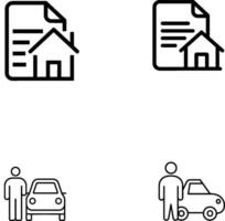 property-related documentation and transportation-related service icon vector