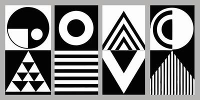 A black and white image of geometric shapes vector