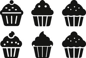 silhouette Cupcake Set vector