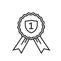 1 year guaranty badge line icon element design template vector