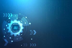 Artificial intelligence abstract background, AI chipset on circuit board. Technology concept design, Machine learning and generate by chip, illustration for banner and web template. vector