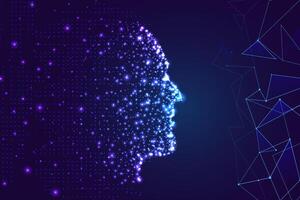 Particle artificial intelligence background illustration vector