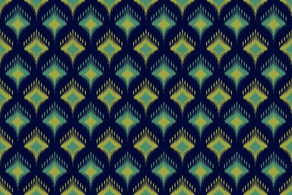 Fabric Ikat seamless pattern in tribal. Native ethnic style carpet. folk embroidery. American, Mexican Design for background, clothing, rug, textile, batik.