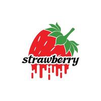 fresh strawberry logo or icon vector