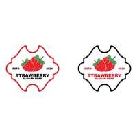 set of fresh strawberry logo or icon vector