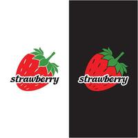 set of strawberry logo or icon with creative design vector